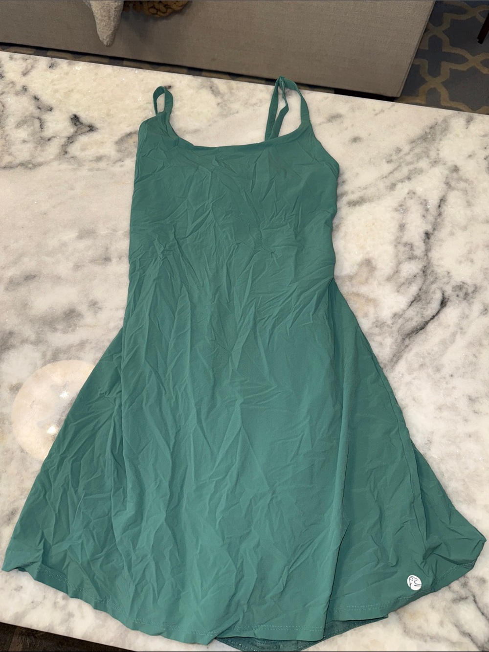 Rhoback teal green workout dress with shorts under